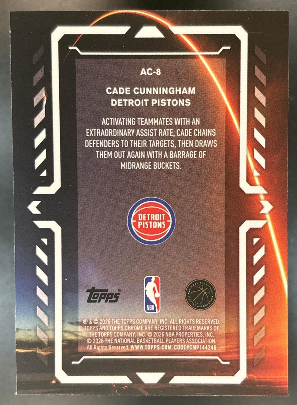 2025-26 Topps Chrome Update Cade Cunningham Activators Purple /75 Pistons