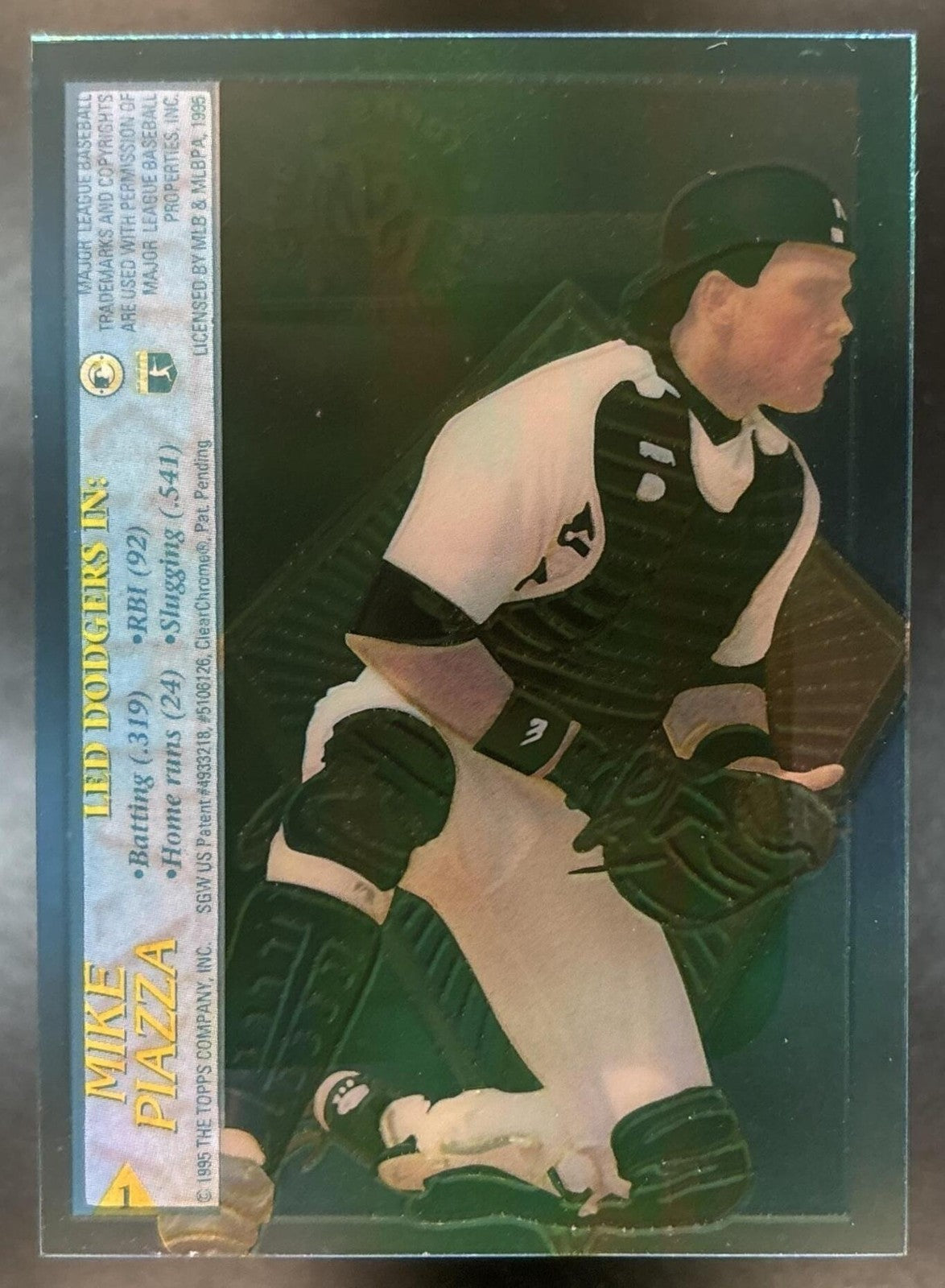 1995 Topps Stadium Club Mike Piazza Clear Cut #1 Los Angeles Dodgers