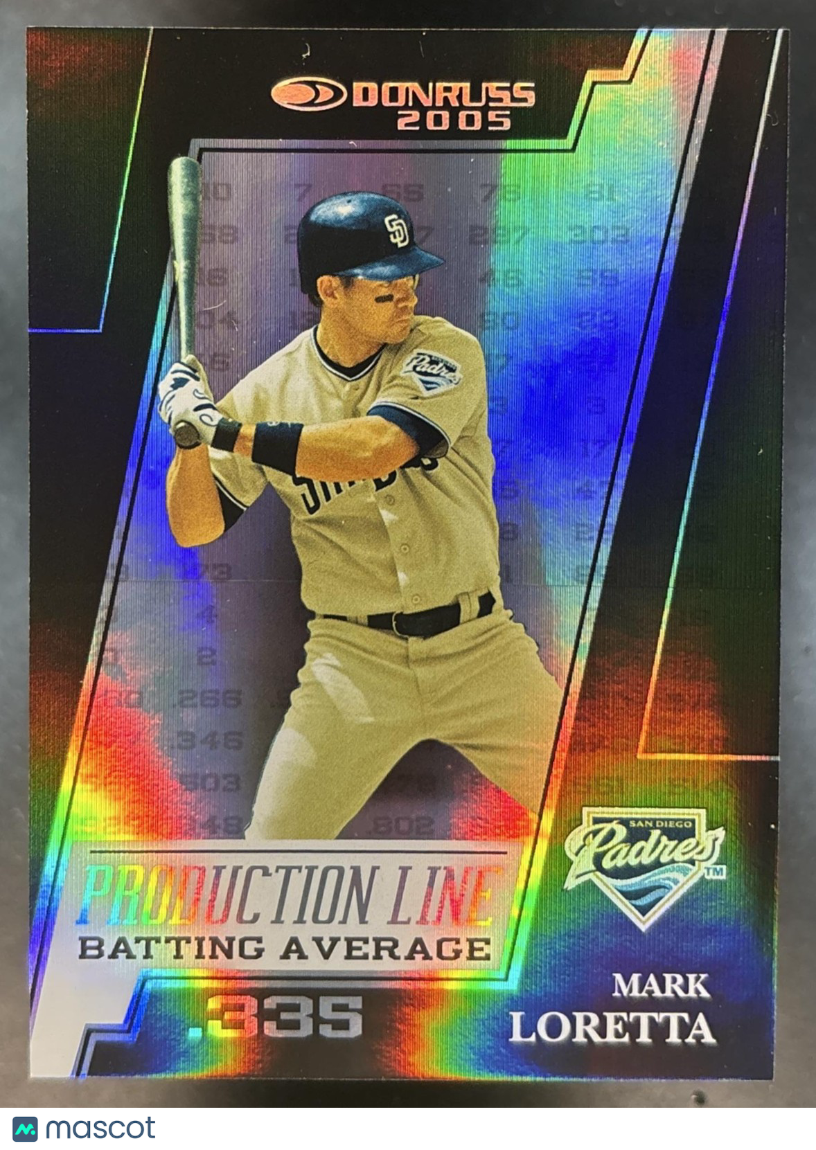 2005 Donruss Mark Loretta Production Line BA Black /25 #PL-6 San Diego Padres