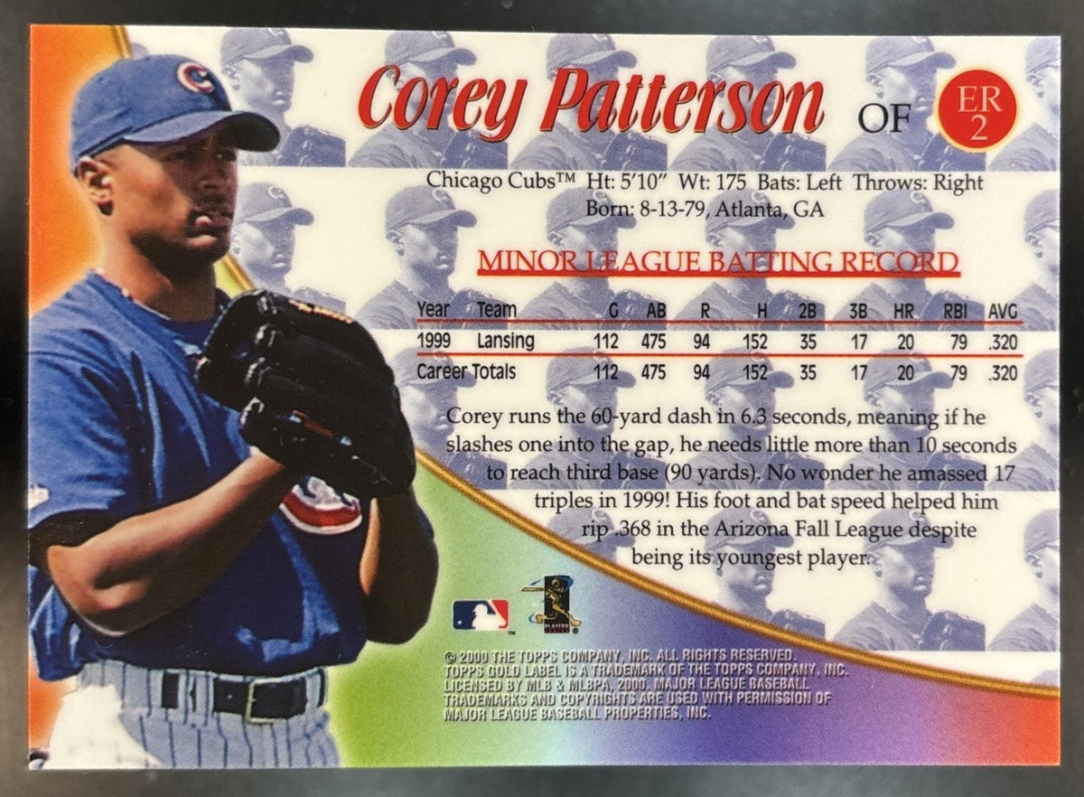 2000 Topps Gold Label Corey Patterson End of the Rainbow #ER2 Chicago Cubs