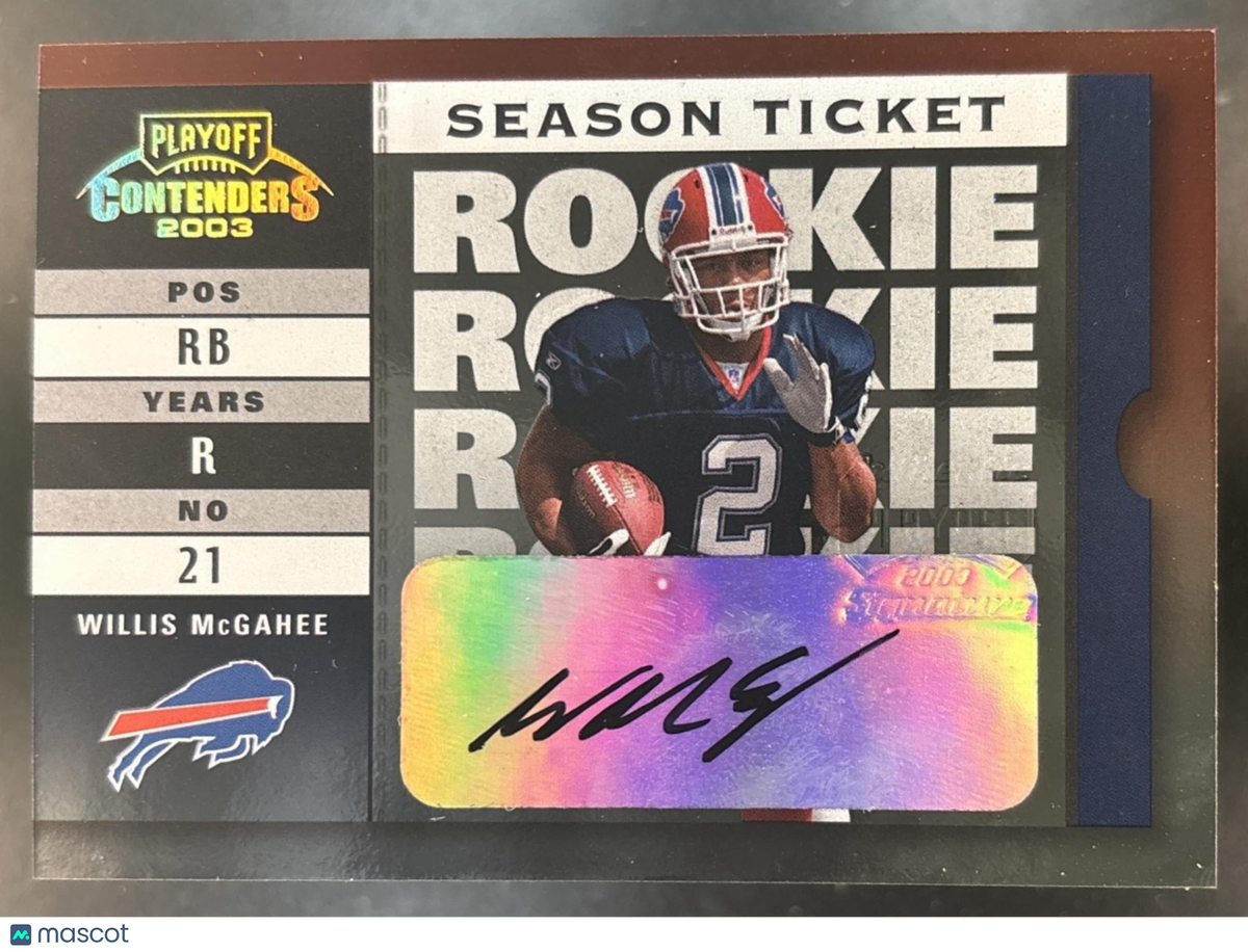 2003 Playoff Contenders Willis McGahee Auto /369 #135 RC Buffalo Bills