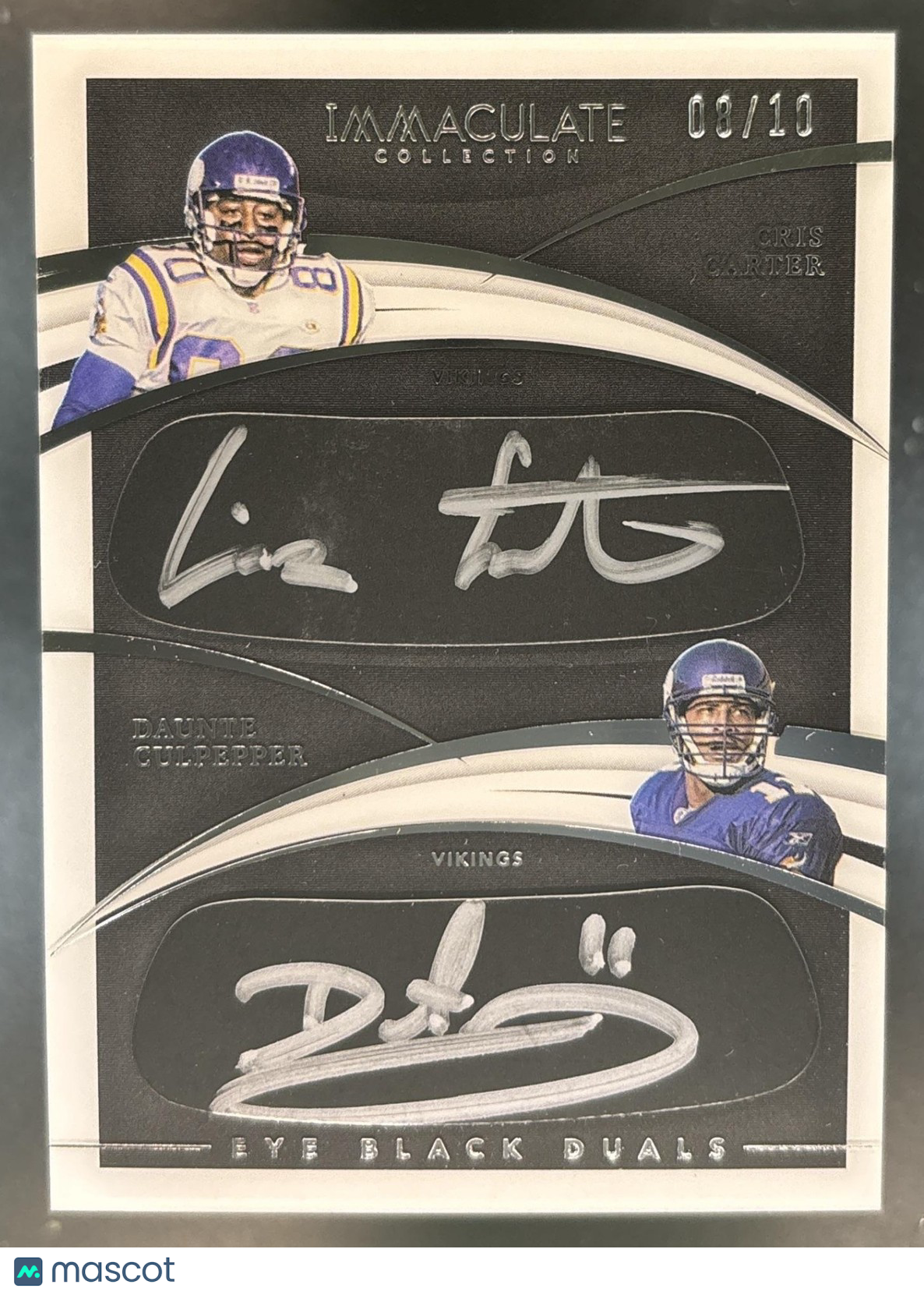 2021 Immaculate Cris Carter Daunte Culpepper Eye Black Duals /10 Auto Vikings
