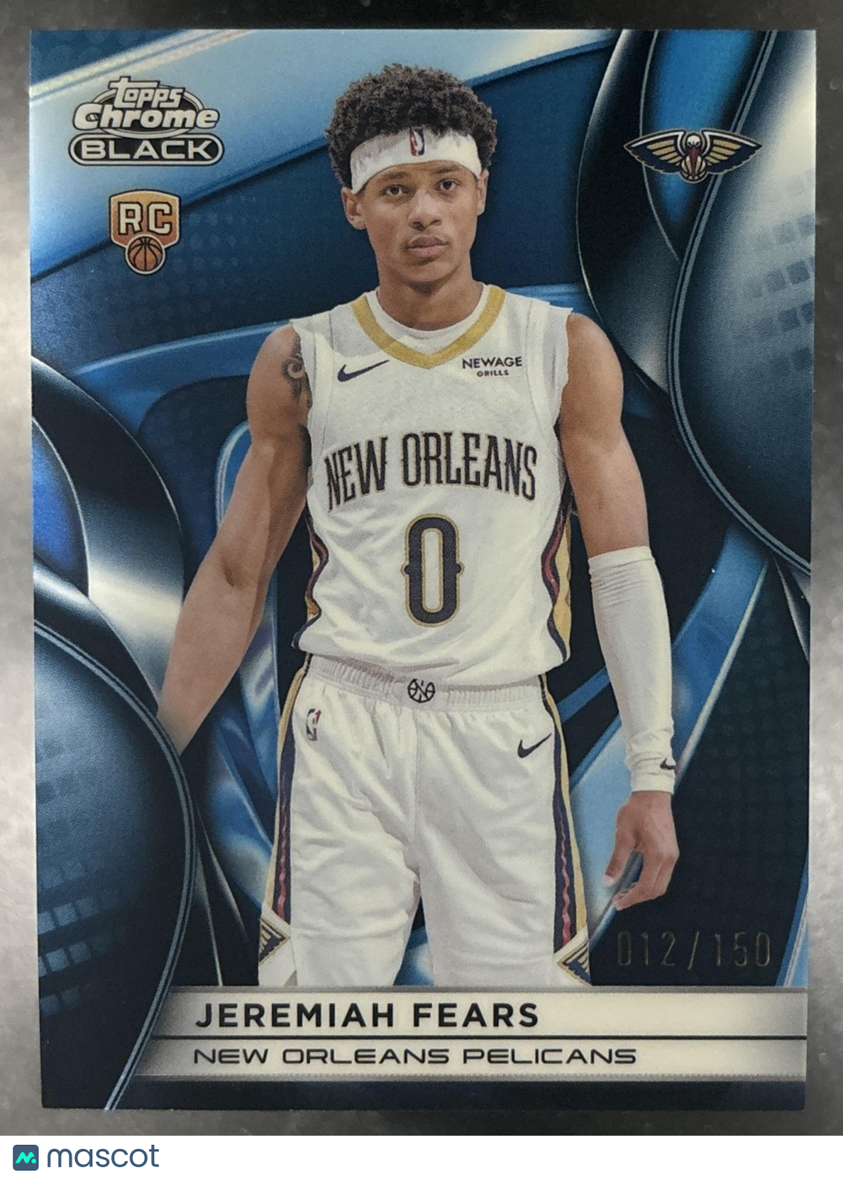 2025-26 Topps Chrome Black Jeremiah Fears Blue /150 #72 RC New Orleans Pelicans