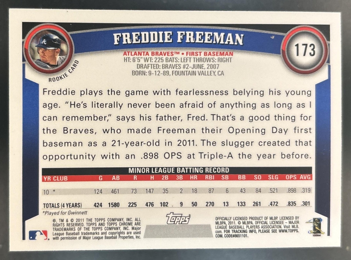 2011 Topps Chrome Freddie Freeman #173 RC Atlanta Braves