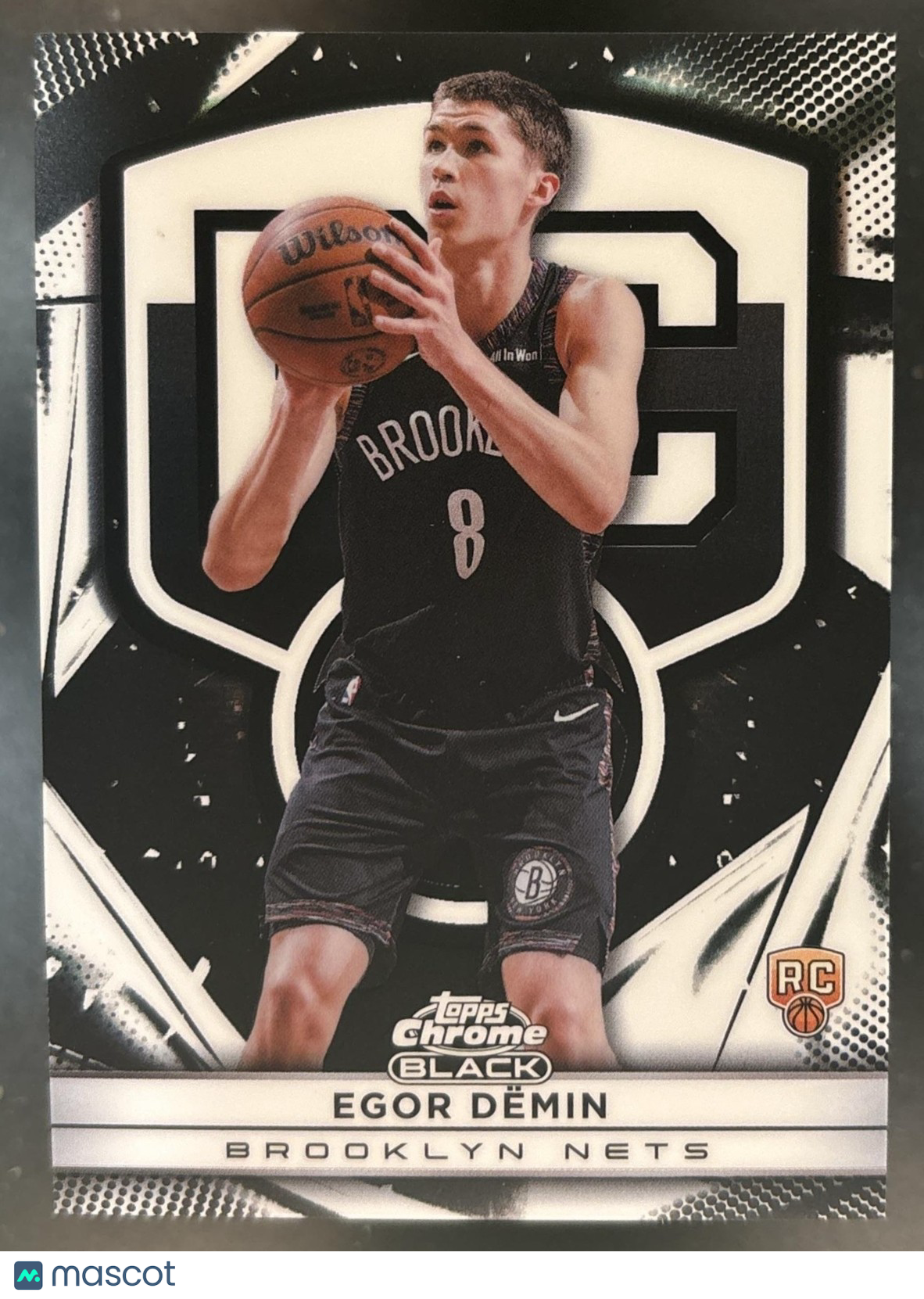 2025-26 Topps Chrome Black Egor Demin Rookie Design Variation #105 SP RC Nets