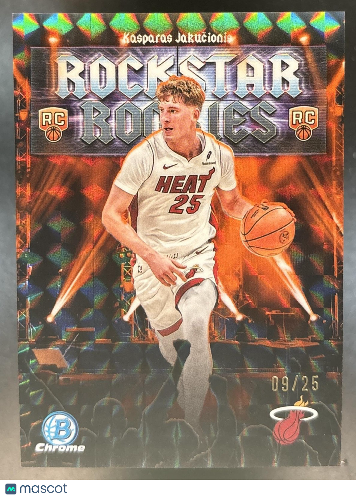 2025-26 Bowman Kasparas Jakucionis Chrome Rockstar Rookies Orange Geometric /25