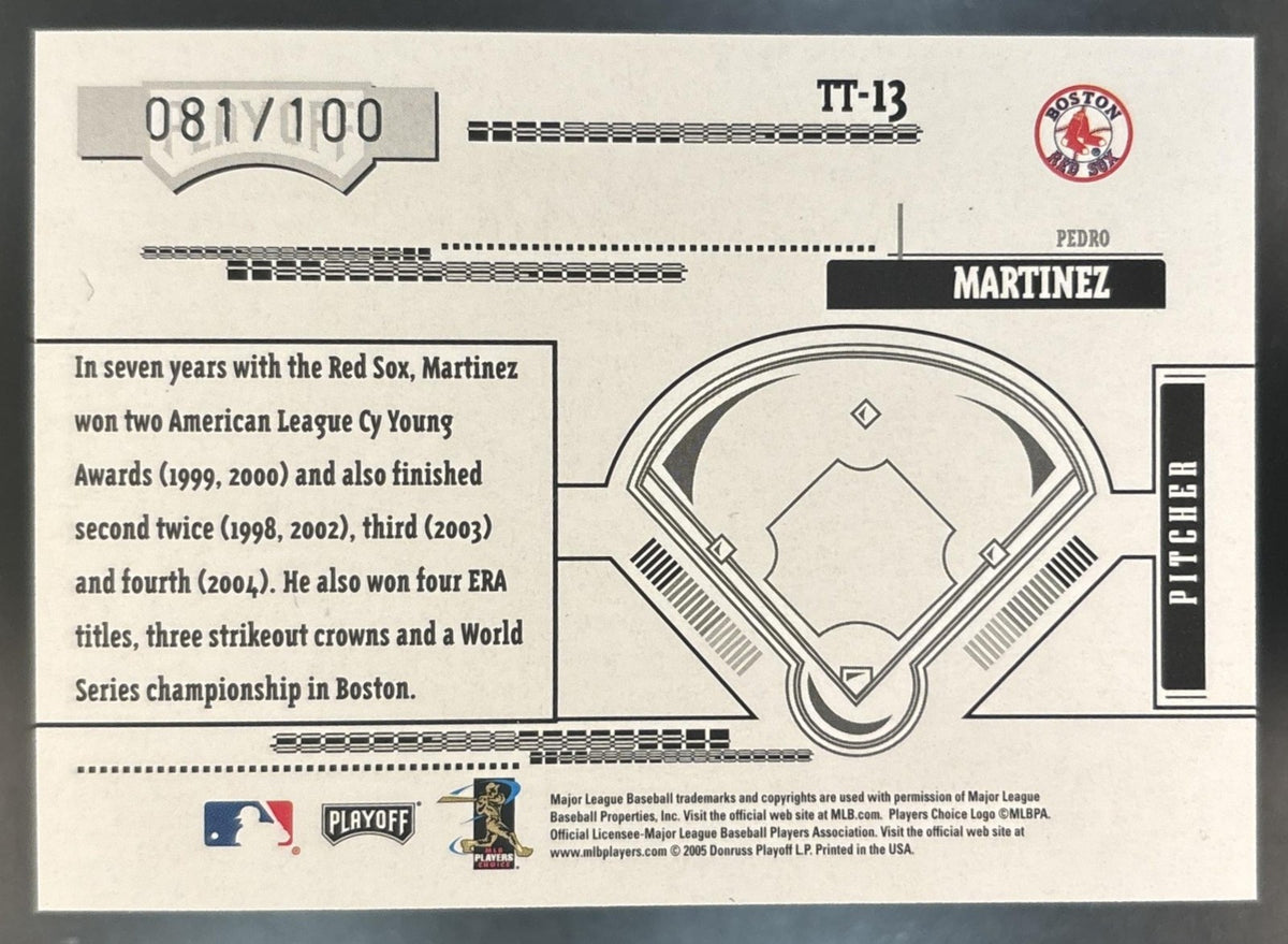 2005 Playoff Absolute Memorabilia Pedro Martinez Tools of the Trade Black /100