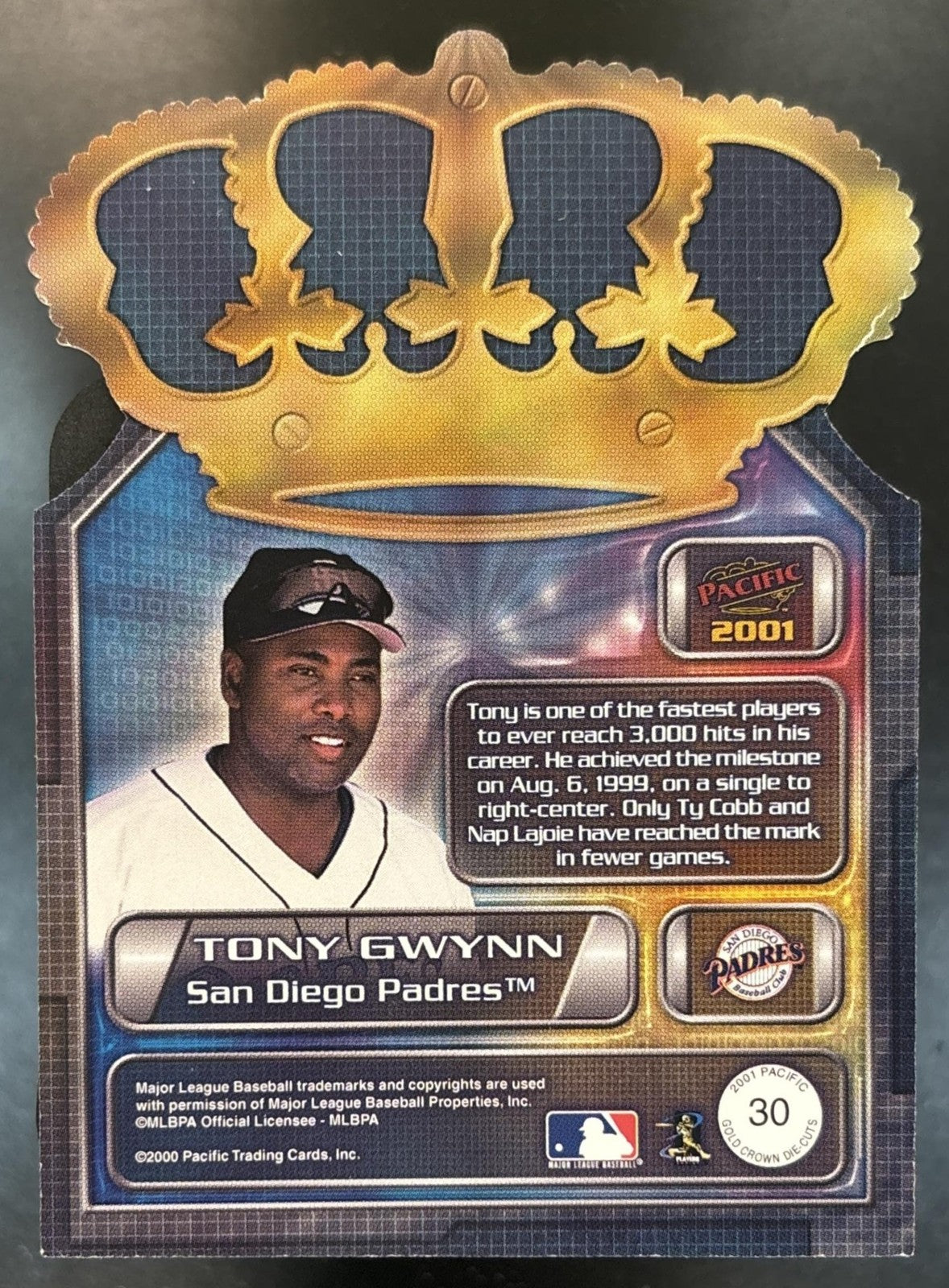2001 Pacific Tony Gwynn Gold Crown Die Cuts #30 San Diego Padres