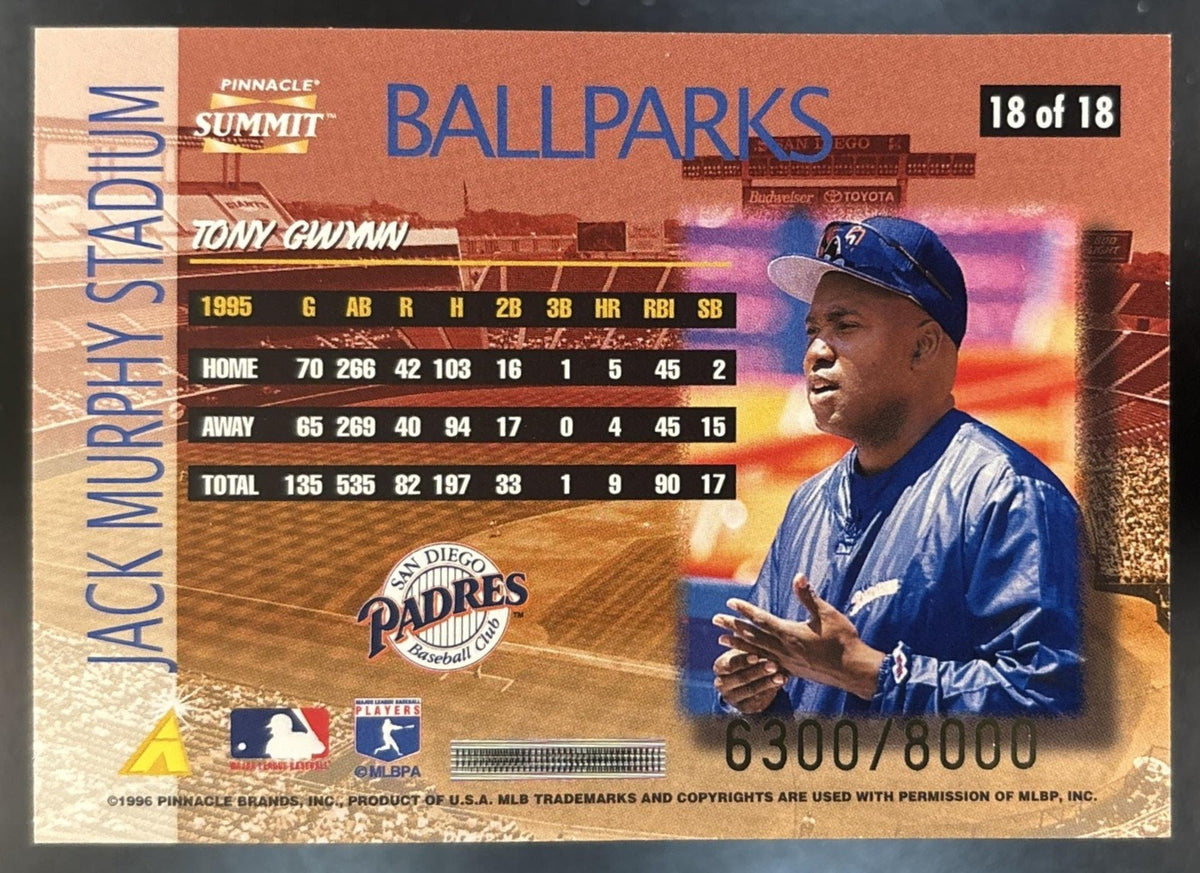 1996 Pinnacle Summit Tony Gwynn Ballparks /8000 #18 San Diego Padres