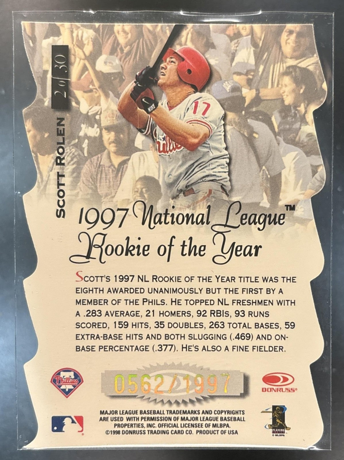 1998 Donruss Preferred Scott Rolen Title Waves /1997 Philadelphia Phillies