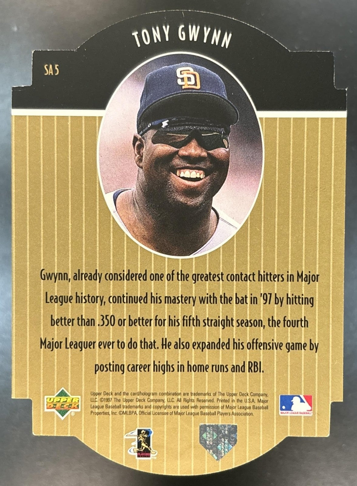 1997 Upper Deck Tony Gwynn Star Attractions Gold #SA5 San Diego Padres
