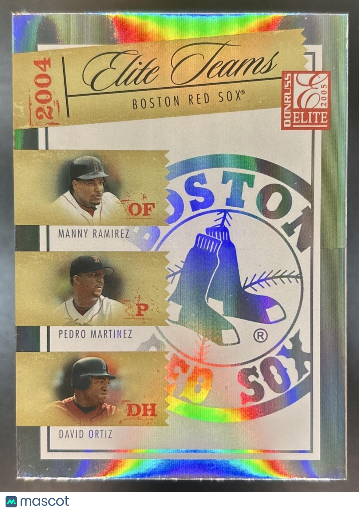 2005 Donruss Elite Manny Ramirez Pedro Martinez David Ortiz Teams /1500 Red Sox