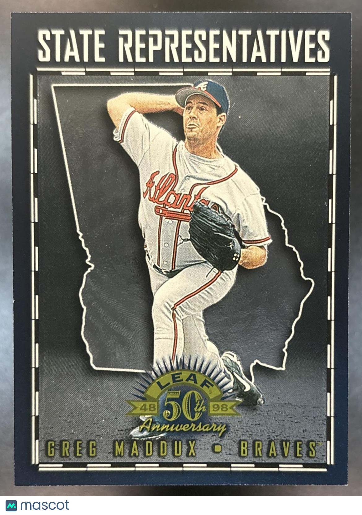1998 Leaf Greg Maddux State Representatives /5000 #28 Atlanta Braves