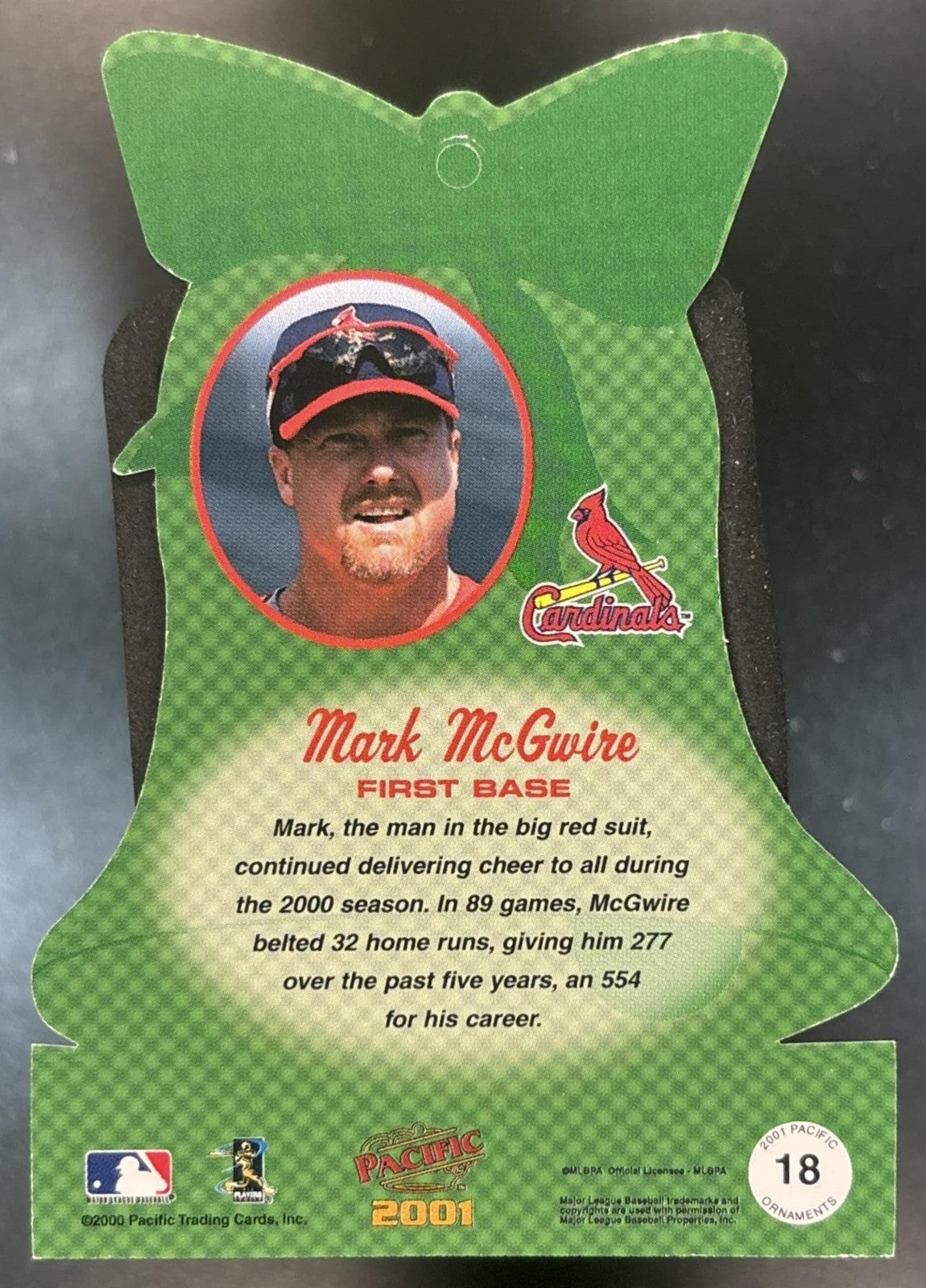 2001 Pacific Mark McGwire Ornaments #18 St. Louis Cardinals