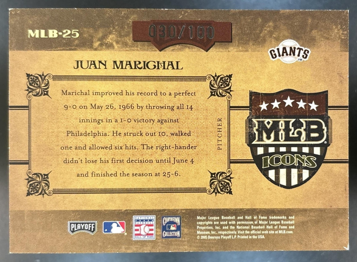 2005 Playoff Prime Cuts Juan Marichal MLB Icons /100 San Francisco Giants