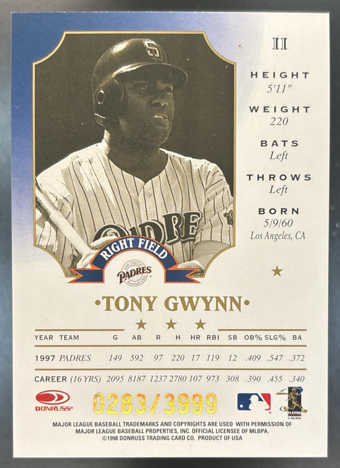 1997 Donruss Limited Tony Gwynn #107