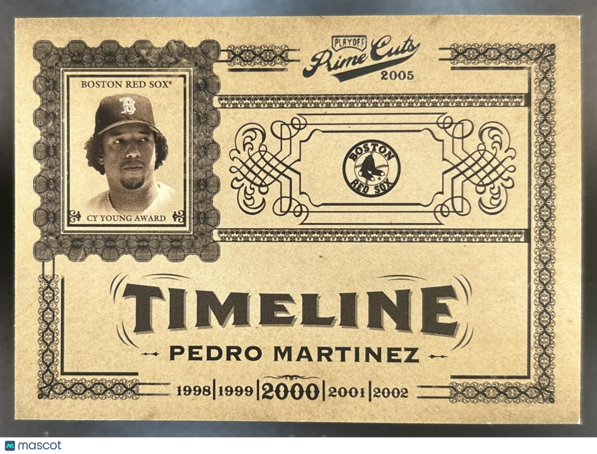 2005 Playoff Prime Cuts Pedro Martinez Timeline /100 #T-19 Boston Red Sox