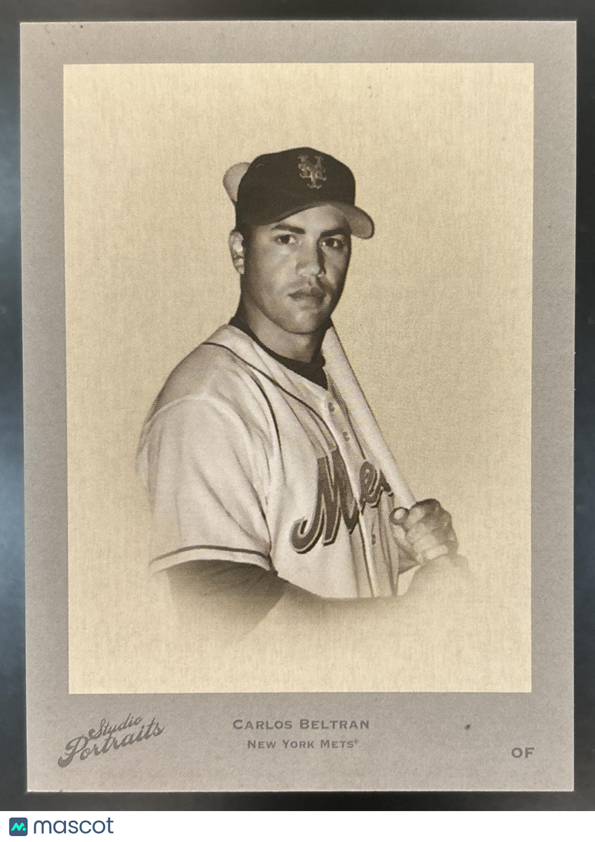 2005 Donruss Studio Carlos Beltran Portraits Leather & Lumber Sepia /30 Mets
