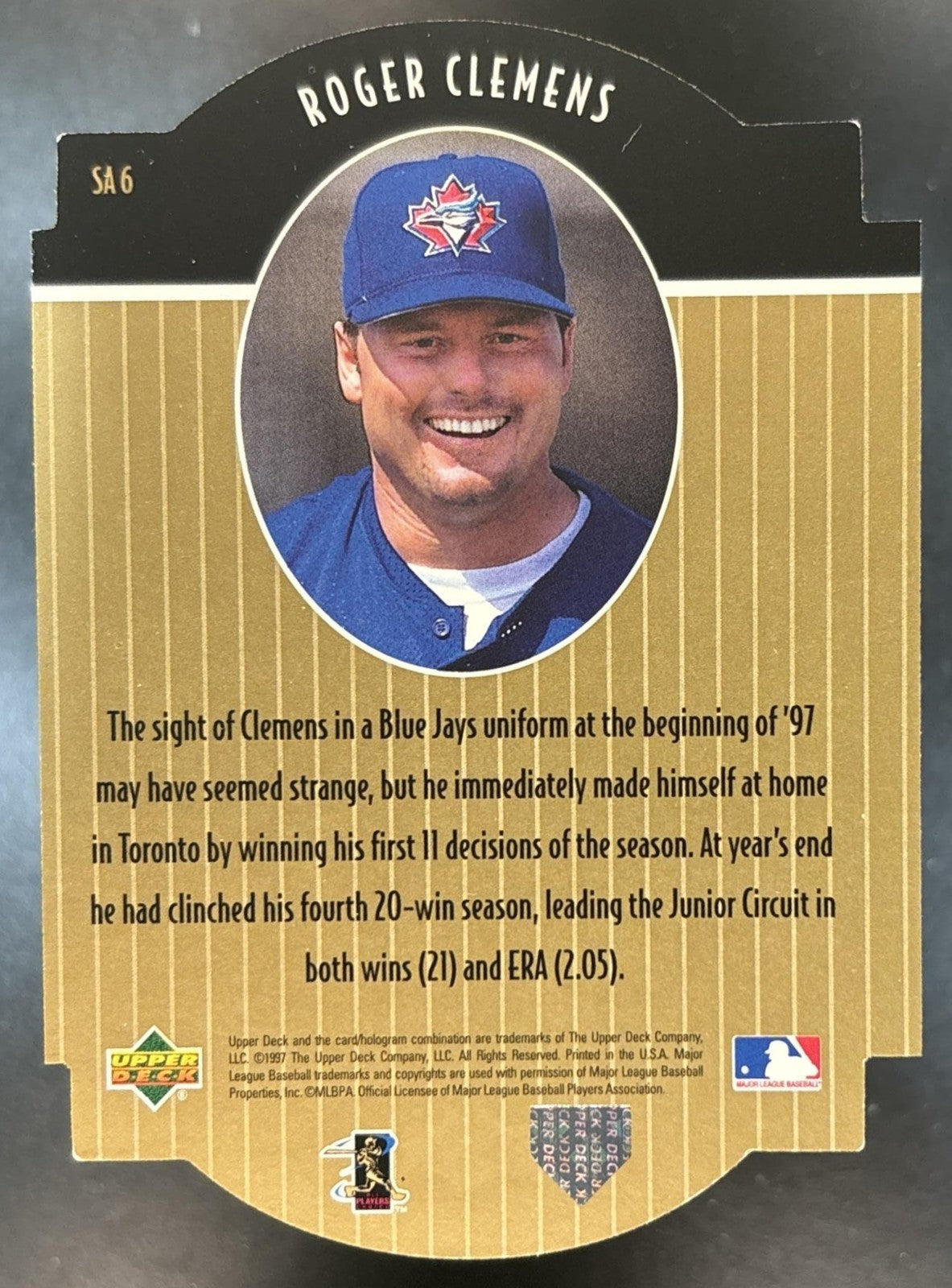 1997 Upper Deck Roger Clemens Star Attractions Gold #SA6 Toronto Blue Jays