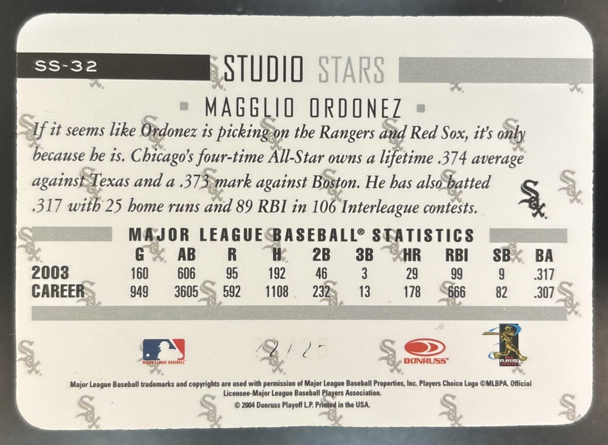 2004 Donruss Studio Magglio Ordonez Stars Platinum /25 #SS-32 Chicago White Sox