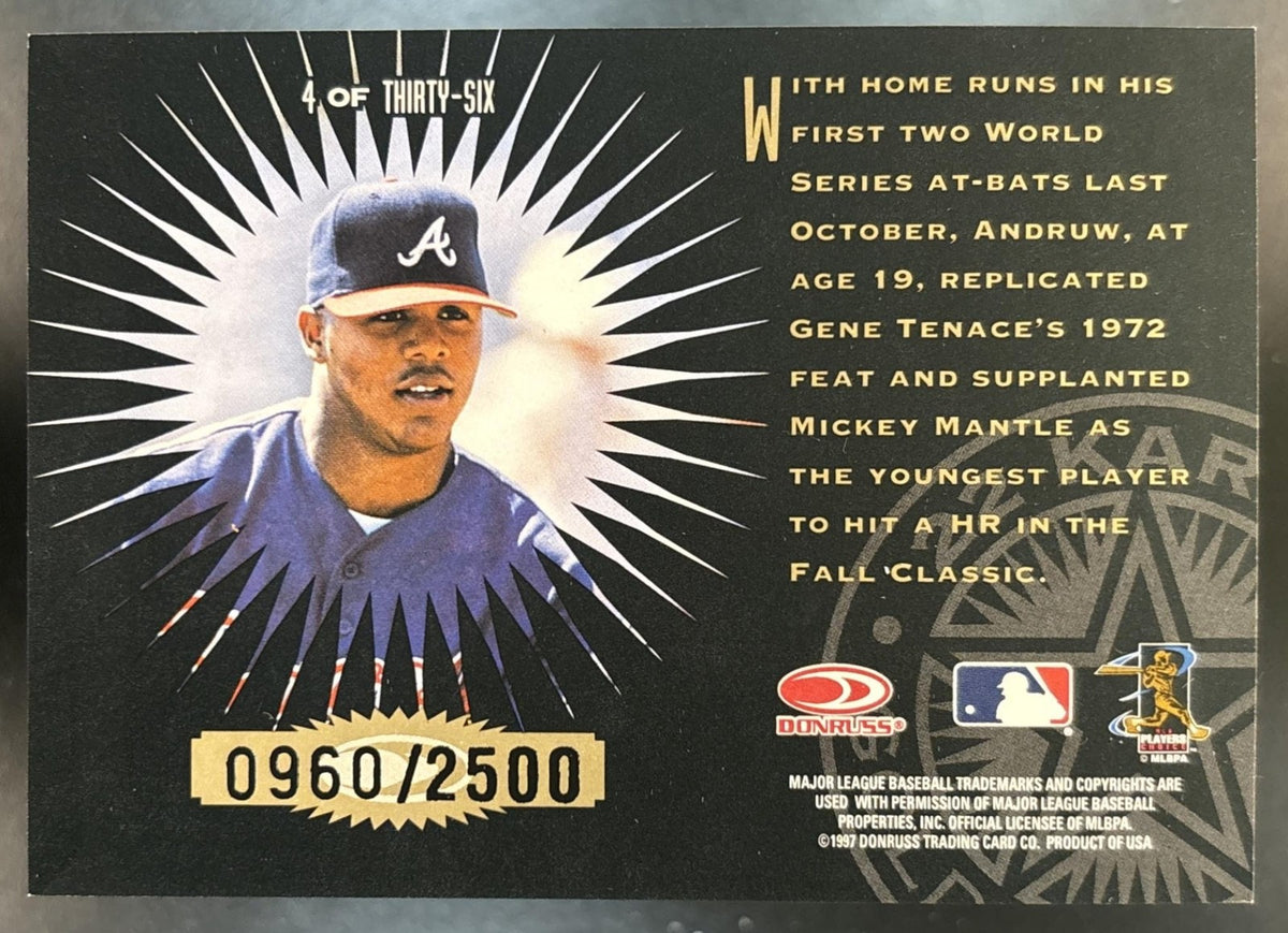 1997 Leaf Andruw Jones 22kt Gold Stars /2500 #4 RC Atlanta Braves