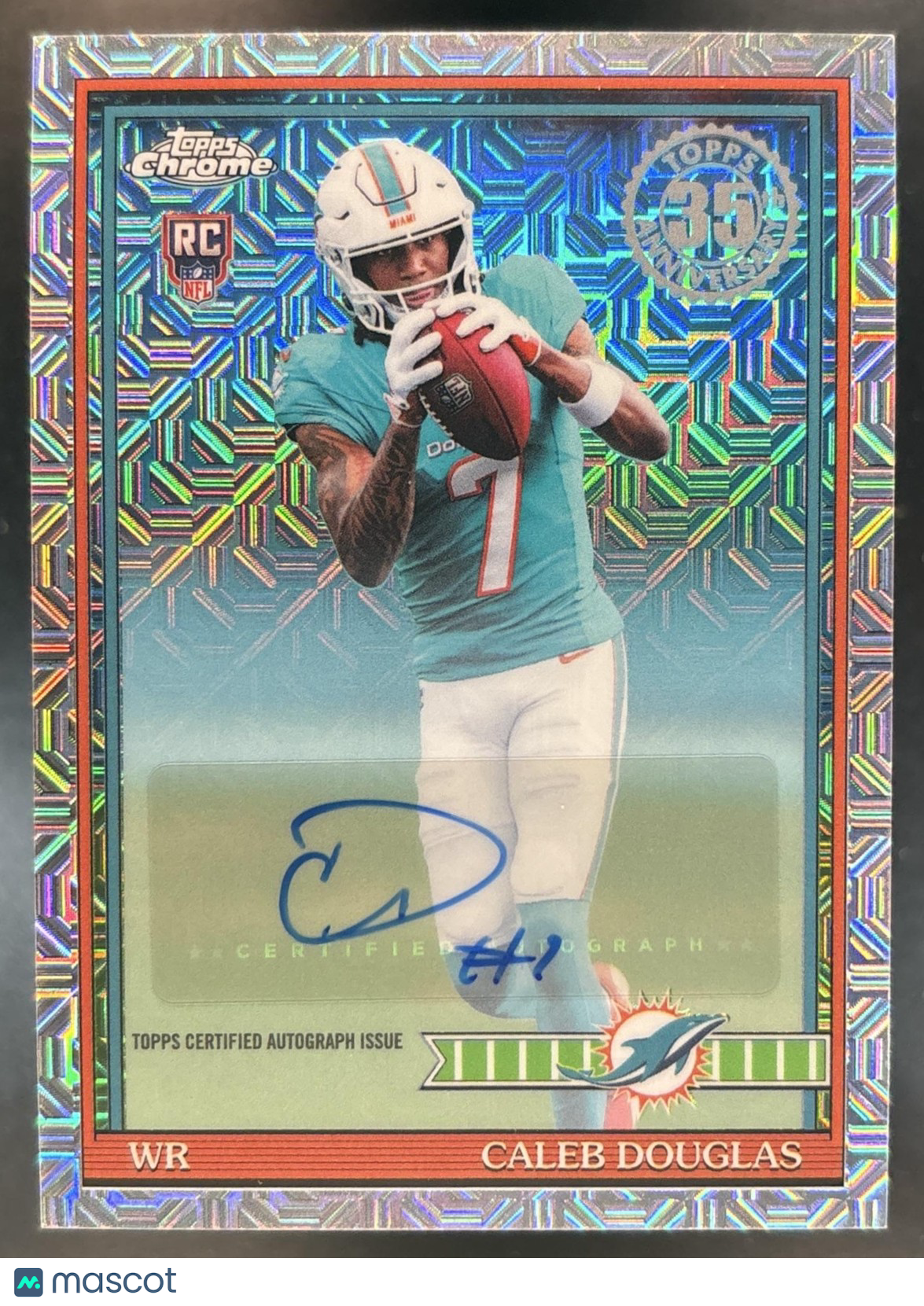 2026 Topps Caleb Douglas 1991 Chrome Rookie Silver Pack Auto Mojo RC Dolphins