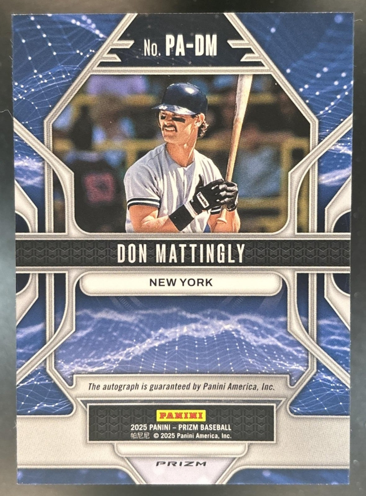 2025 Panini Prizm Don Mattingly Prizmatrix Auto #PA-DM New York Yankees