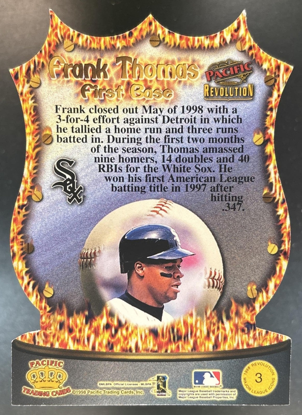 1998 Pacific Revolution Frank Thomas Major League Icons #3 Chicago White Sox