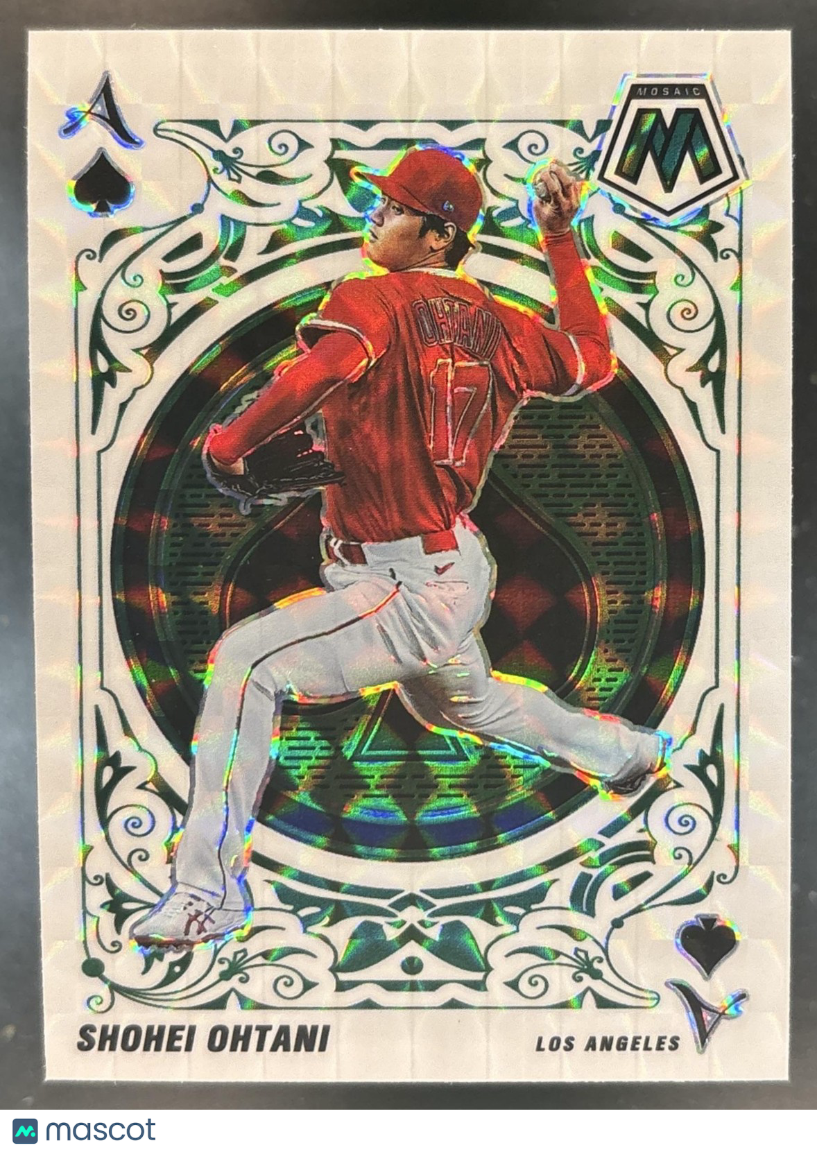 2022 Panini Mosaic Shohei Ohtani Aces Green #A-2 Los Angeles Angels