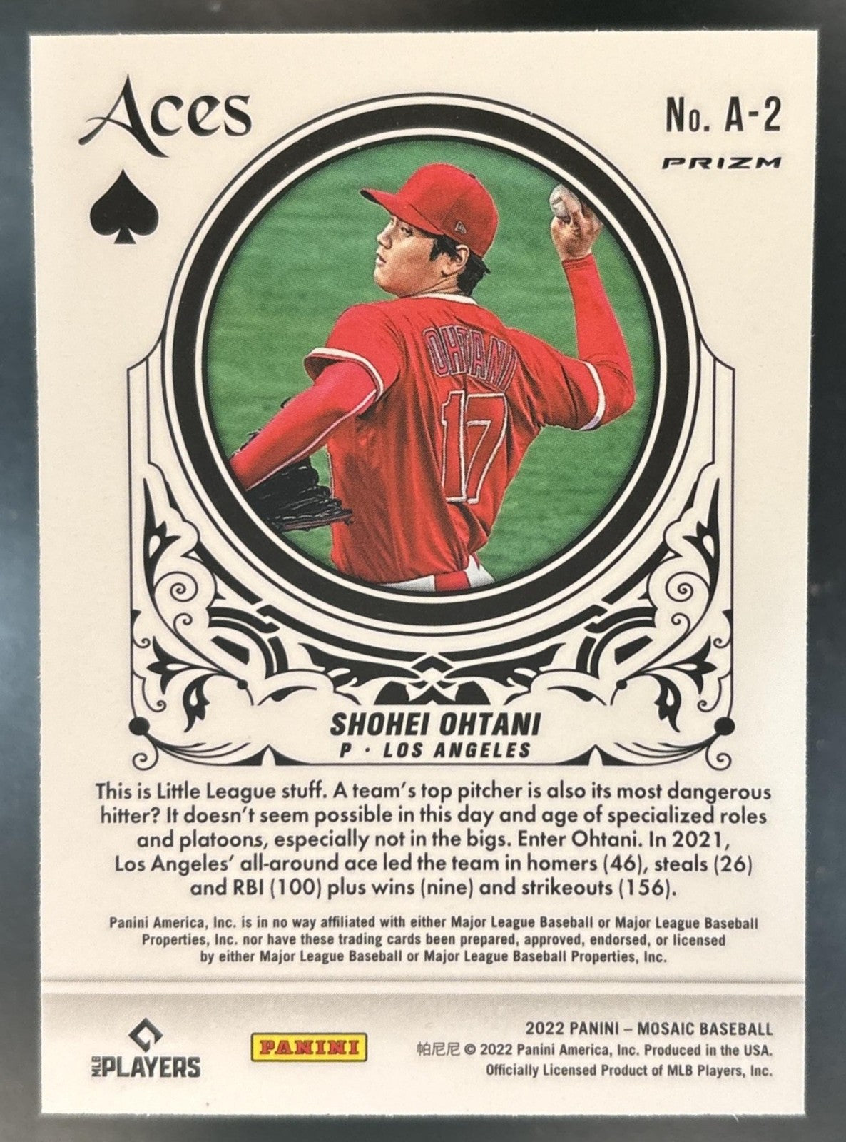 2022 Panini Mosaic Shohei Ohtani Aces Green #A-2 Los Angeles Angels