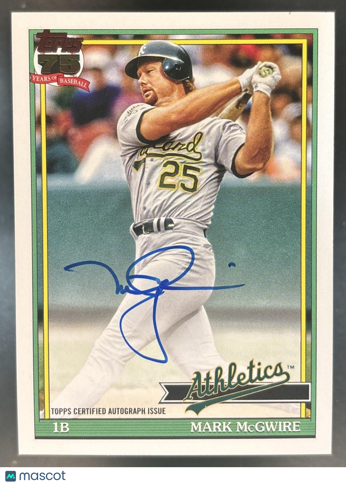 2026 Topps Series 1 Mark McGwire 1991 Auto #91A-MMG Oakland Athletics