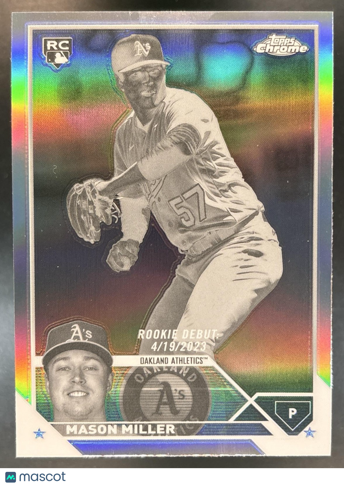 2023 Topps Chrome Update Mason Miller Negative Refractor #USC39 RC Athletics