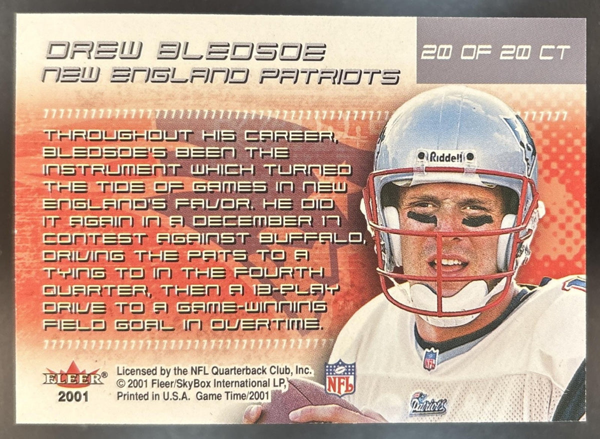 2001 Fleer Game Time Drew Bledsoe Crunch New England Patriots