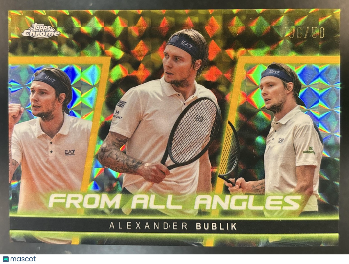 2025 Topps Chrome Alexander Bublik From All Angles Gold Geometric /50 #FAA-19