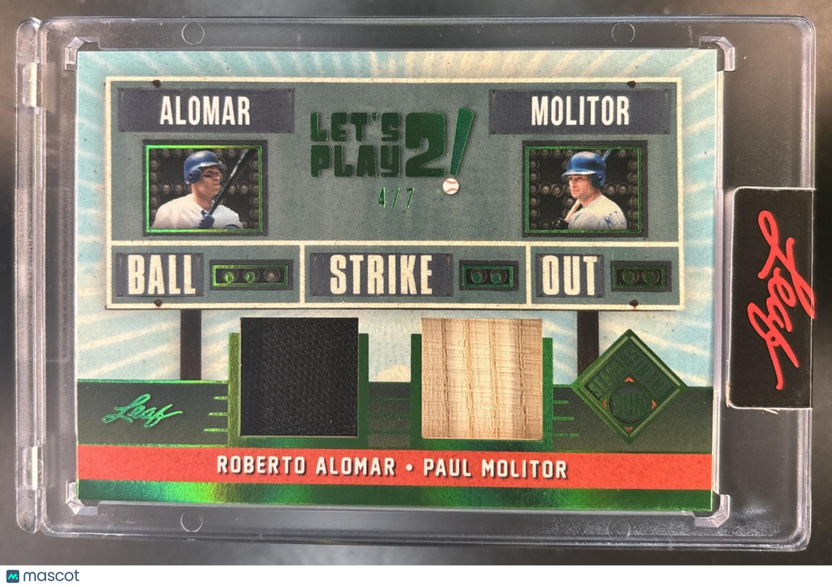 2026 Leaf Seasons in the Sun Roberto Alomar Paul Molitor Let's Play 2 Green /7