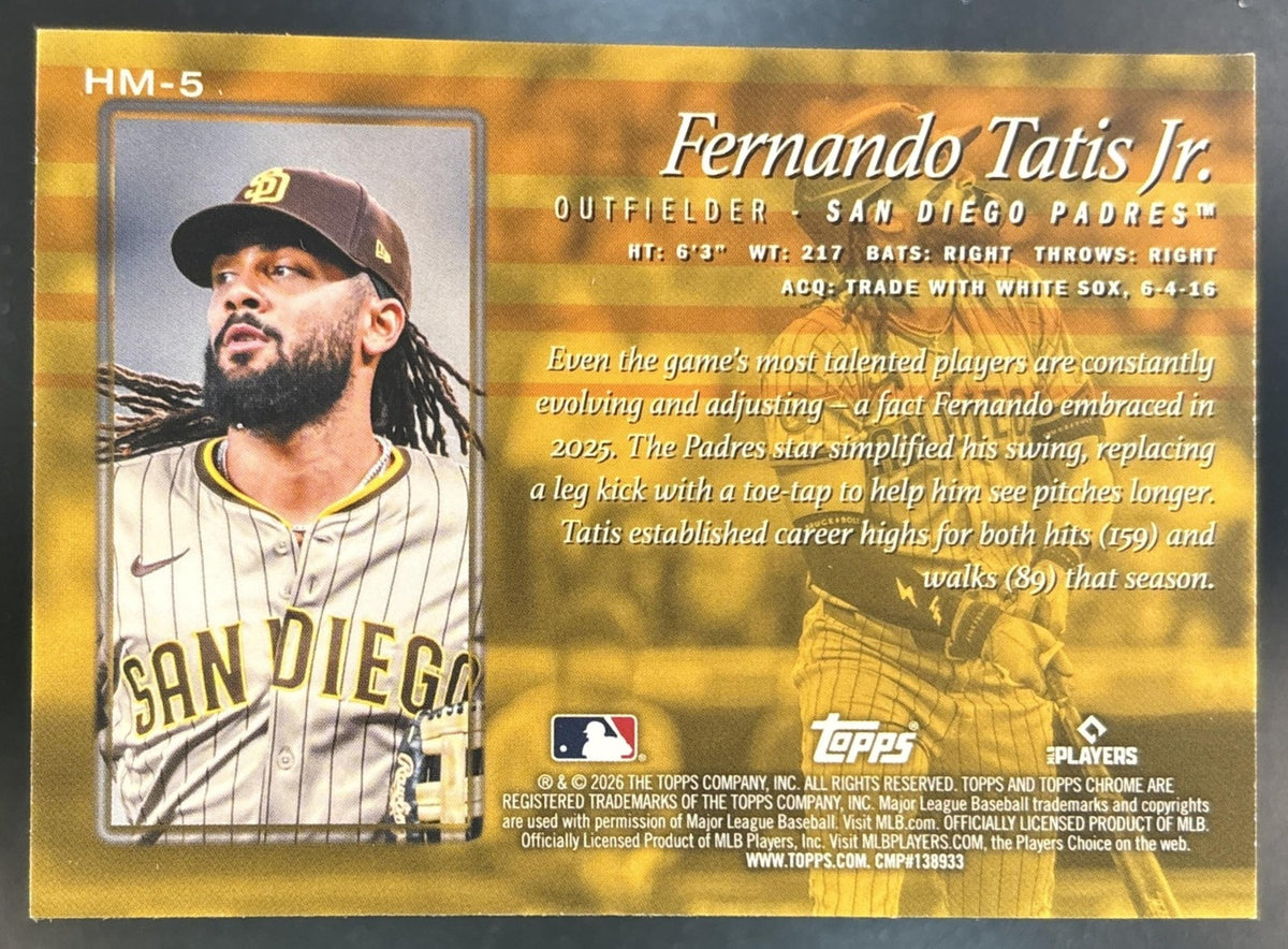 2026 Topps Chrome Fernando Tatis Jr. Hobby Masters #HM-5 SSP San Diego Padres
