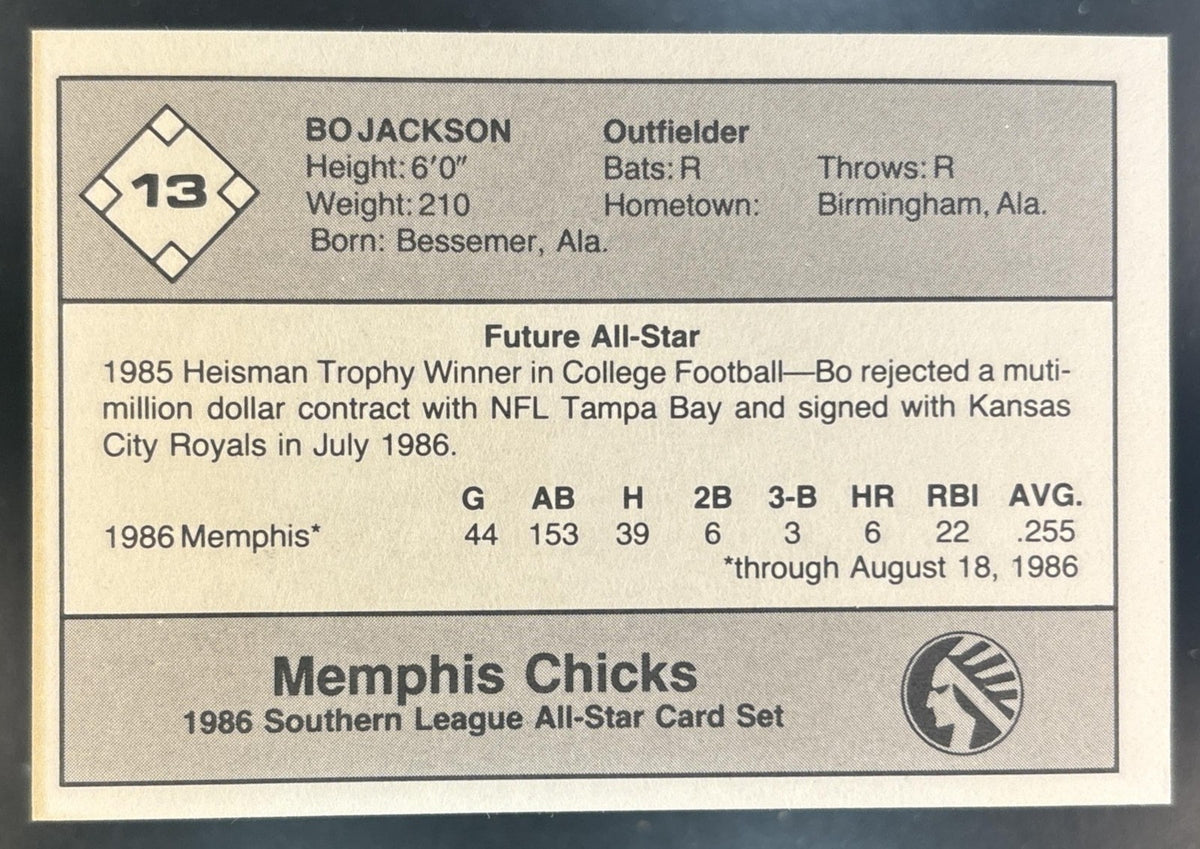 1986 SP Donn Jennings Bo Jackson #13
