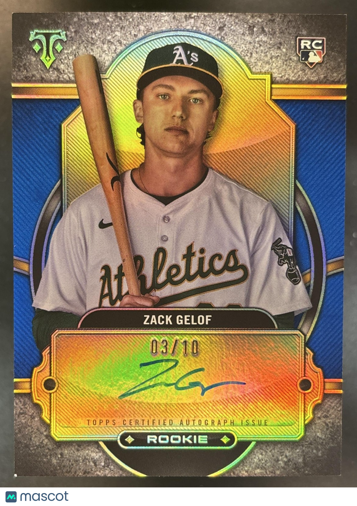 2024 Topps Triple Threads Zack Gelof Rookie Auto Sapphire /10 RC Athletics