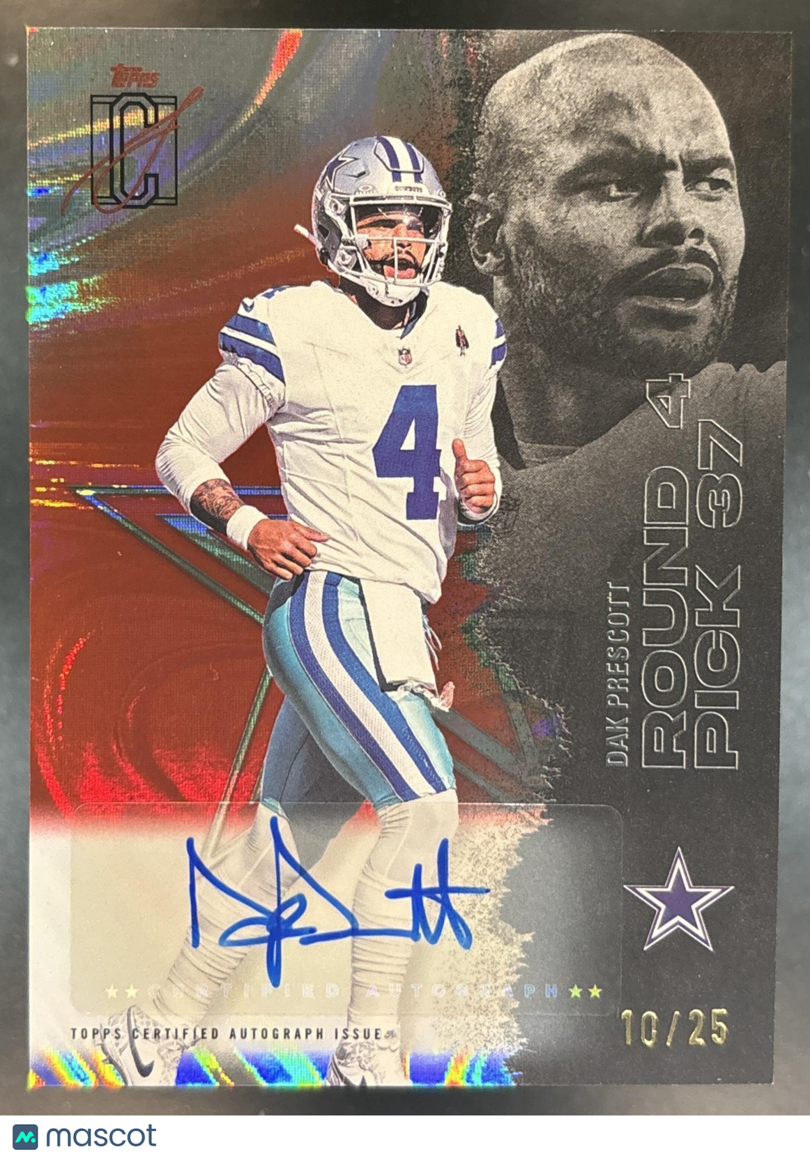 2025 Topps Signature Class Dak Prescott Veteran Auto Red /25 #15 Dallas Cowboys