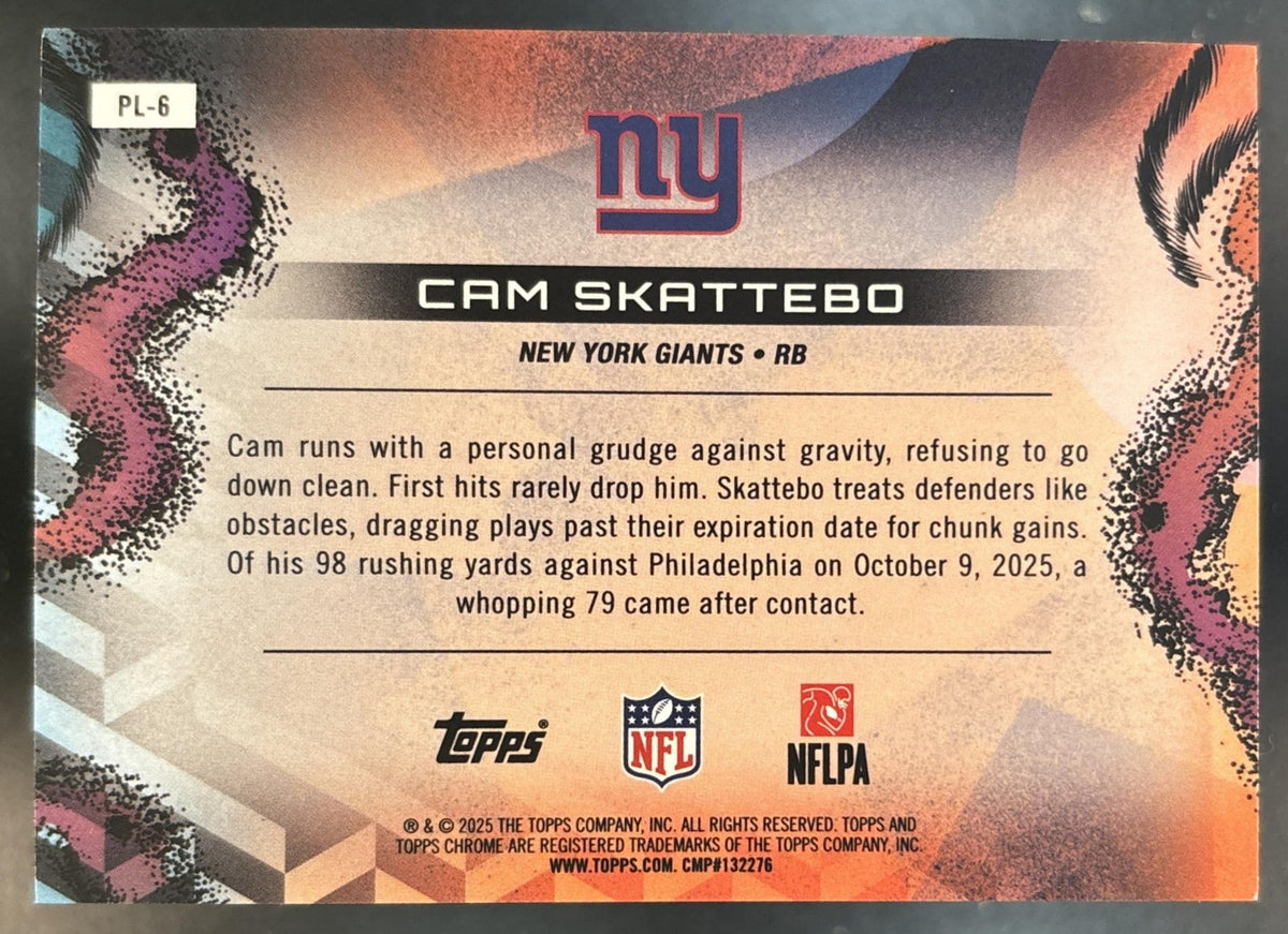 2025 Topps Cosmic Chrome Cam Skattebo Planetarium #PL-6 SP RC New York Giants