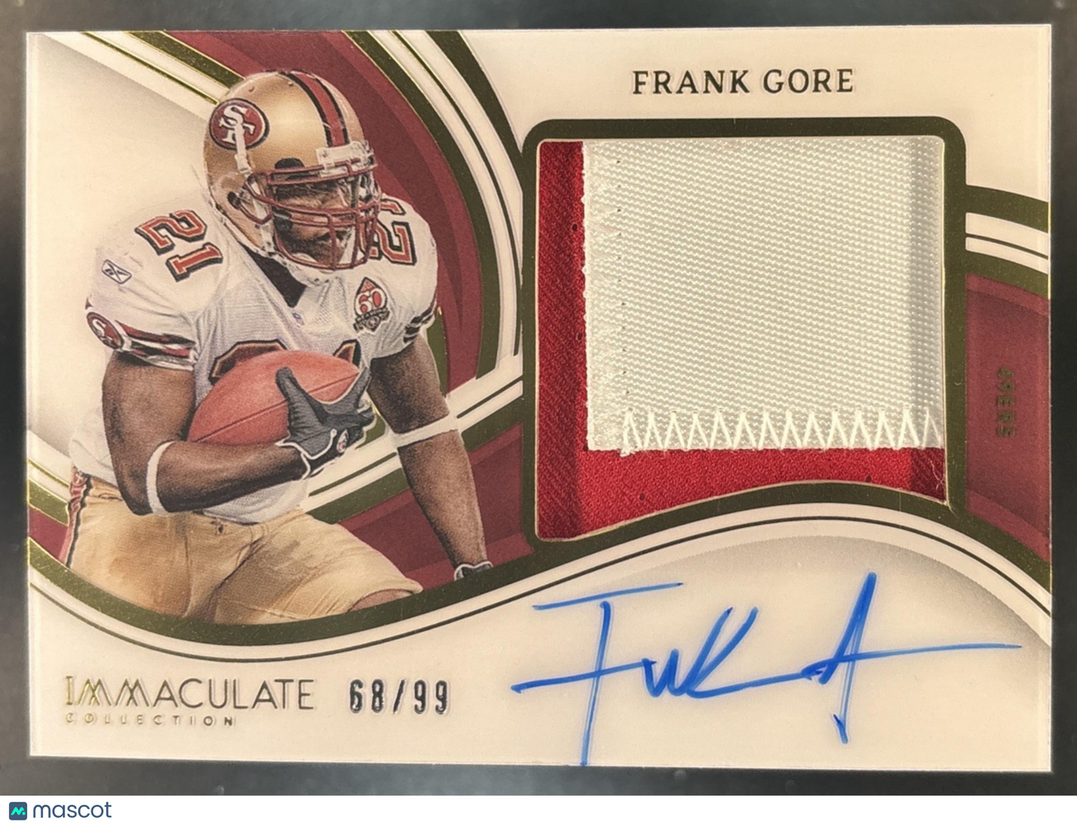 2023 Immaculate Collection Frank Gore Premium Patch Auto /99 MEM 49ers