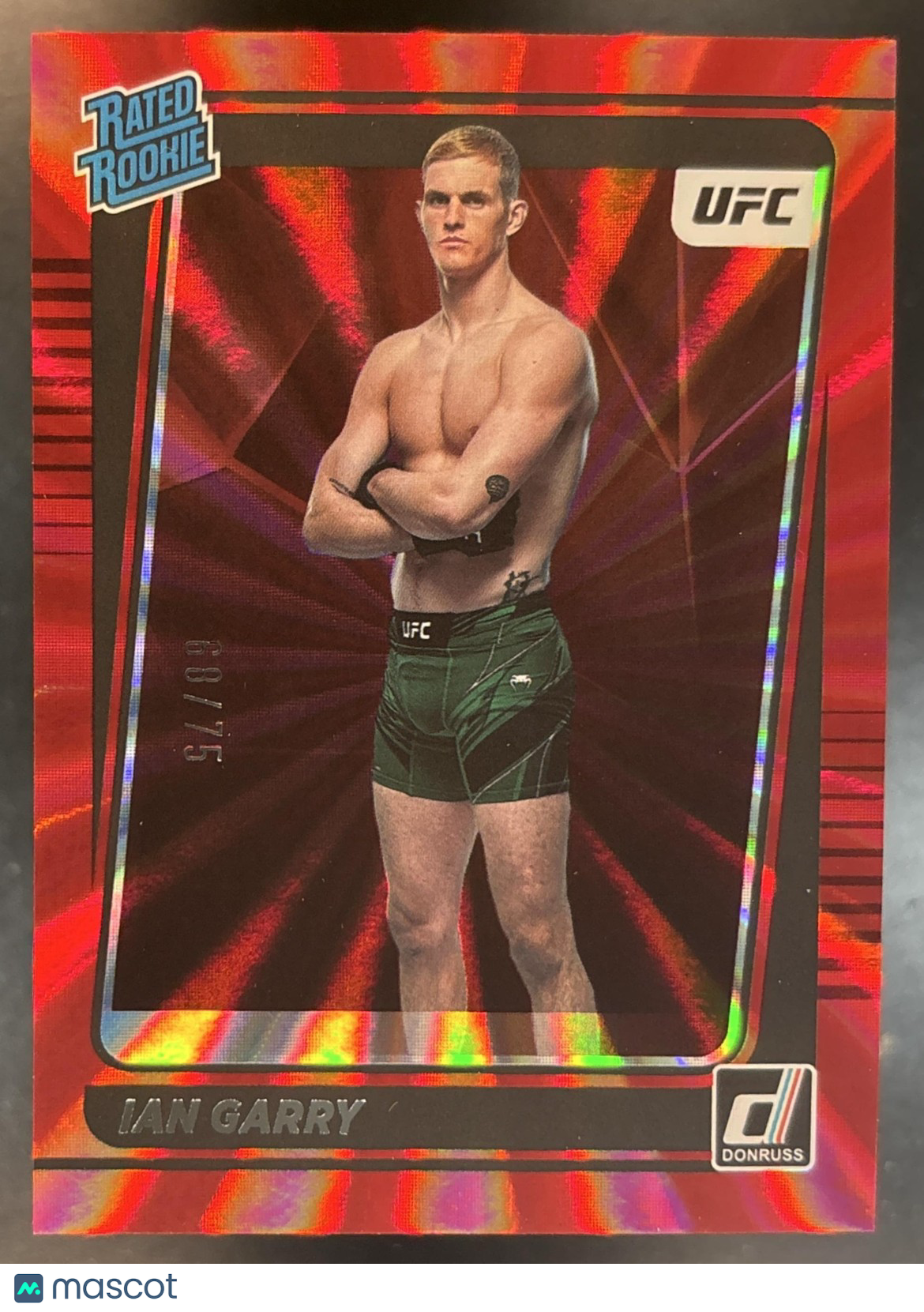 2022 Panini Donruss UFC Ian Garry Holo Red Laser /75 #213 RC Rated Rookie