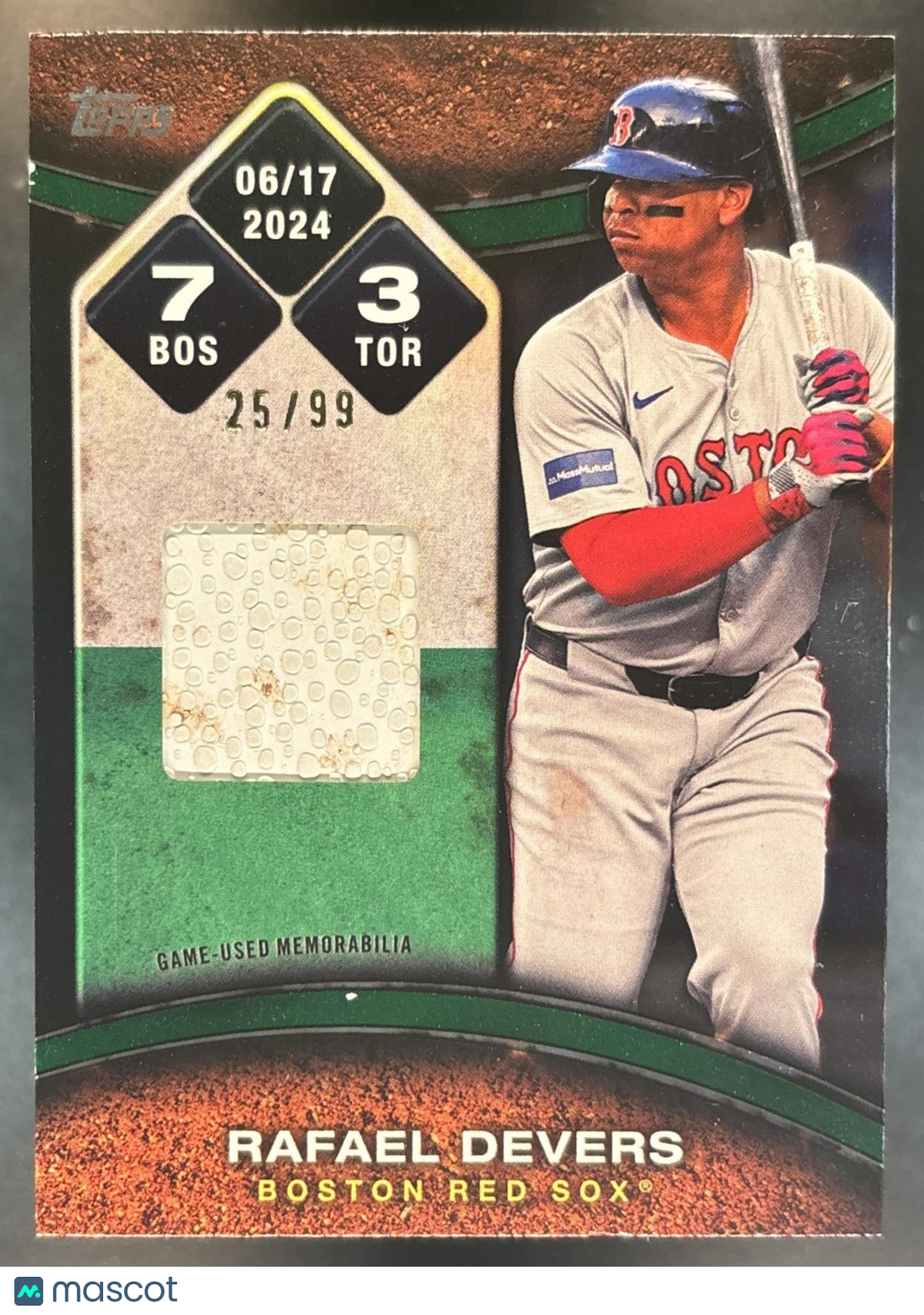2025 Topps Rafael Devers Rounding the Bases Relics /99 MEM Boston Red Sox