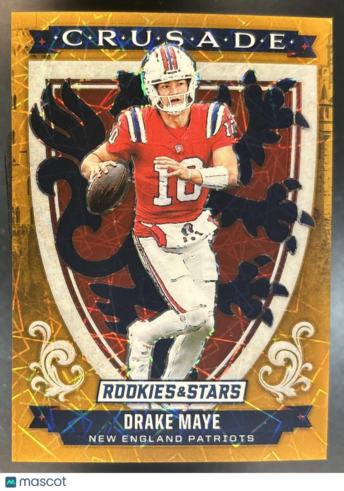 2025 Rookies & Stars Drake Maye Crusade Gold Lazer /10 #29 New England Patriots