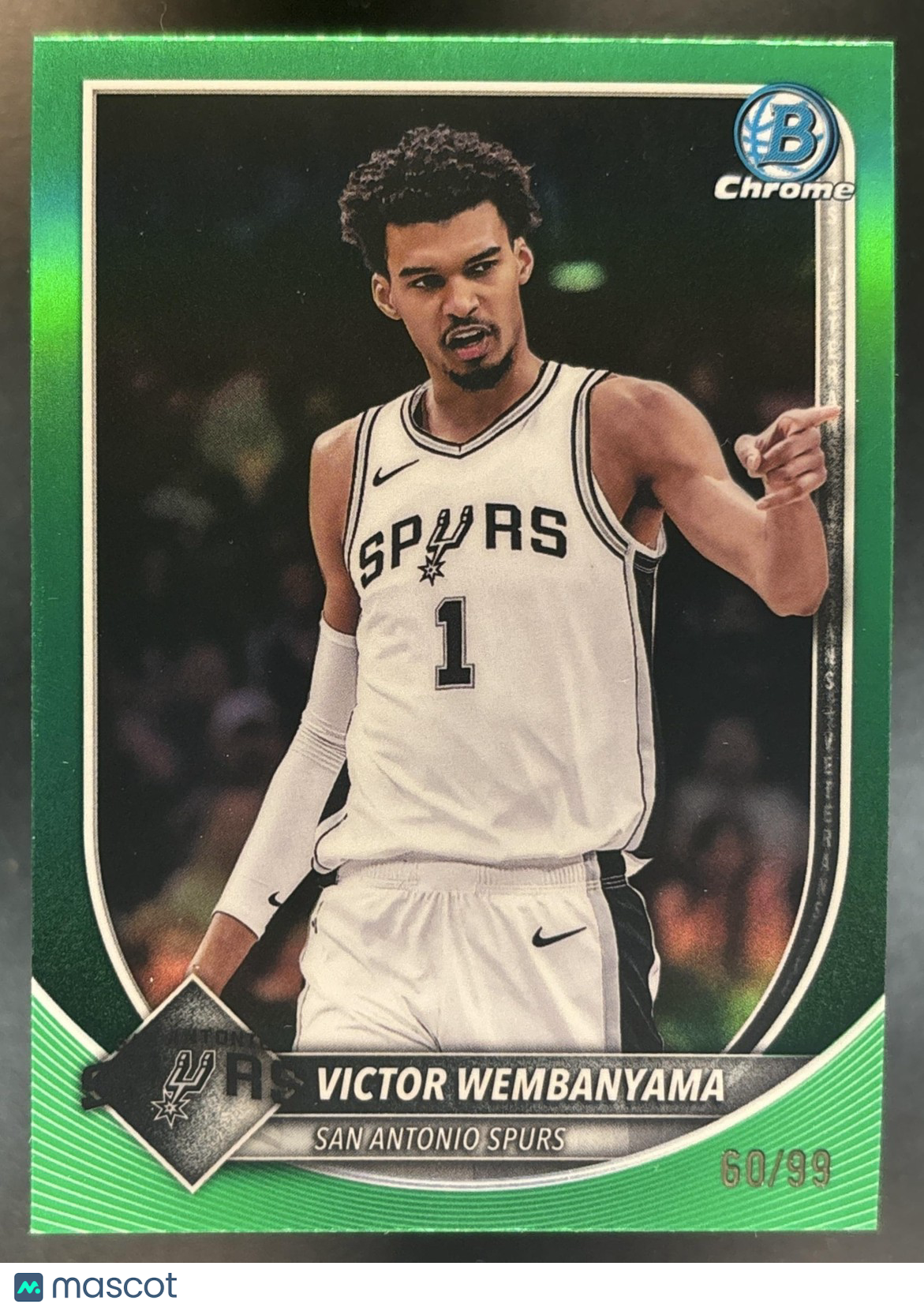 2025-26 Bowman Victor Wembanyama Chrome Green Refractor /99 #BCV-143 Spurs
