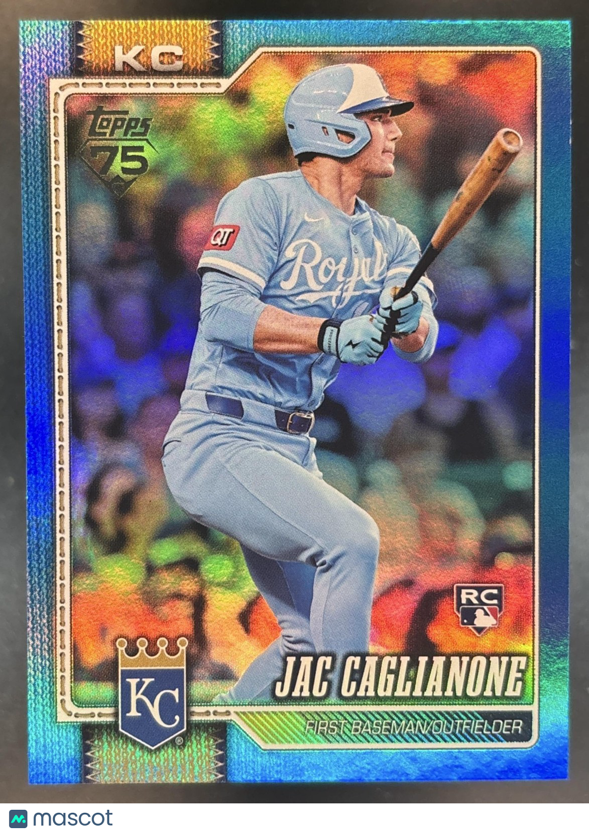 2026 Topps Series 1 Jac Caglianone Blue Holo /150 #138 RC Kansas City Royals