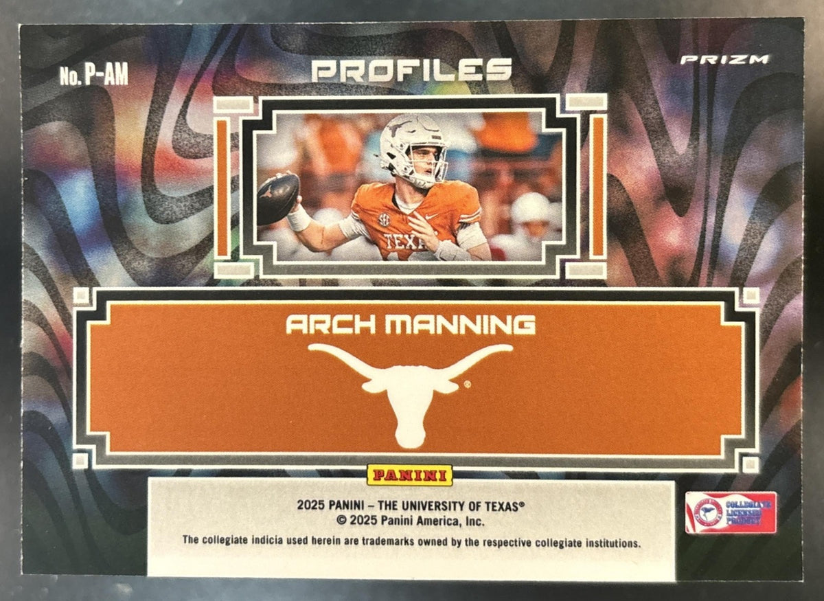 2025 Panini NIL University of Texas Arch Manning Prizm Profiles #P-AM SSP
