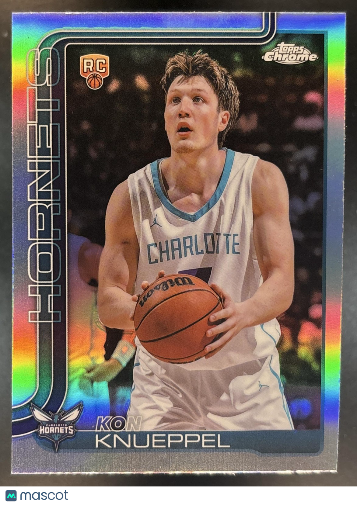 2025-26 Topps Chrome Kon Knueppel Refractor #254 RC Charlotte Hornets