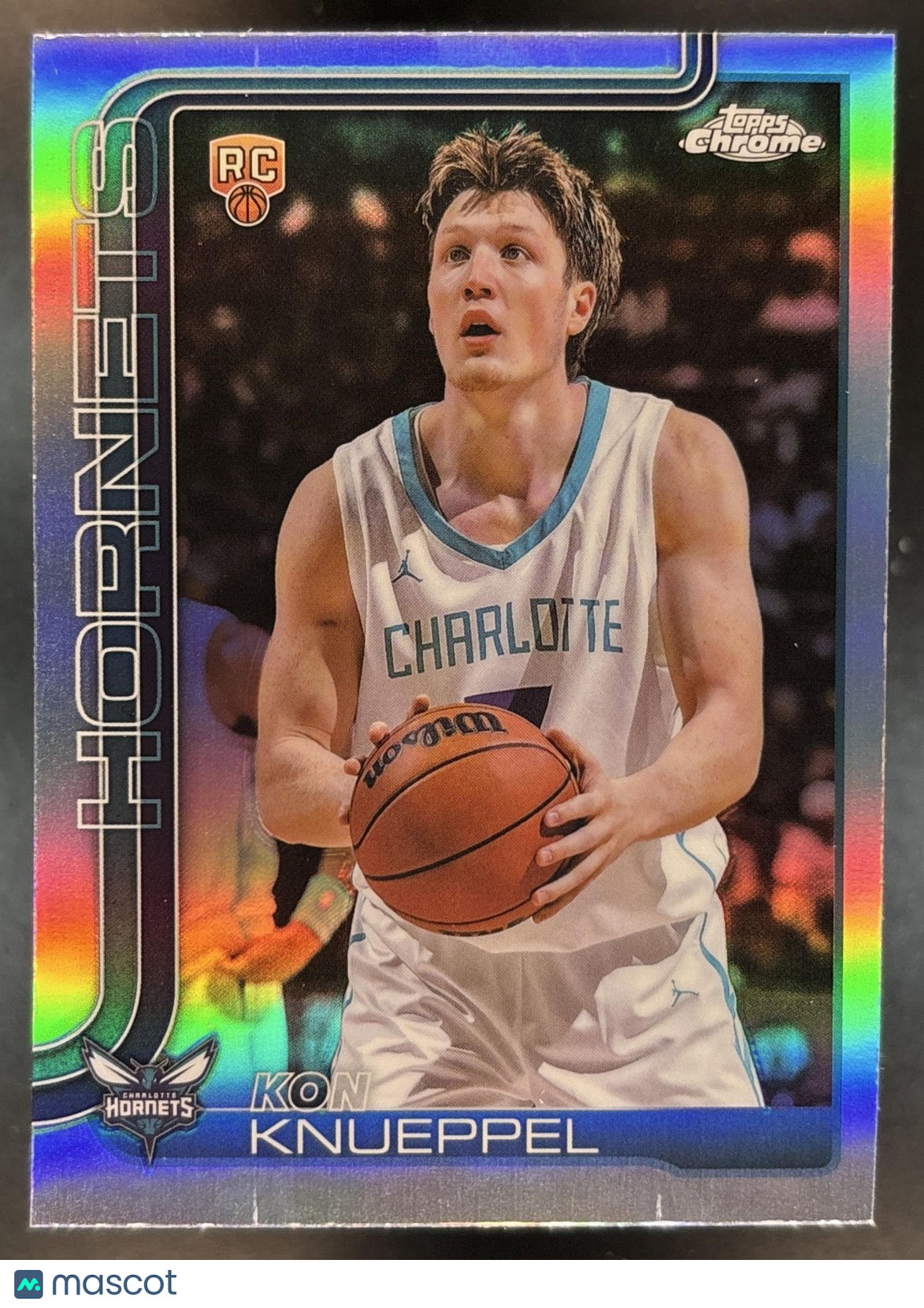 2025-26 Topps Chrome Kon Knueppel Refractor #254 RC Charlotte Hornets