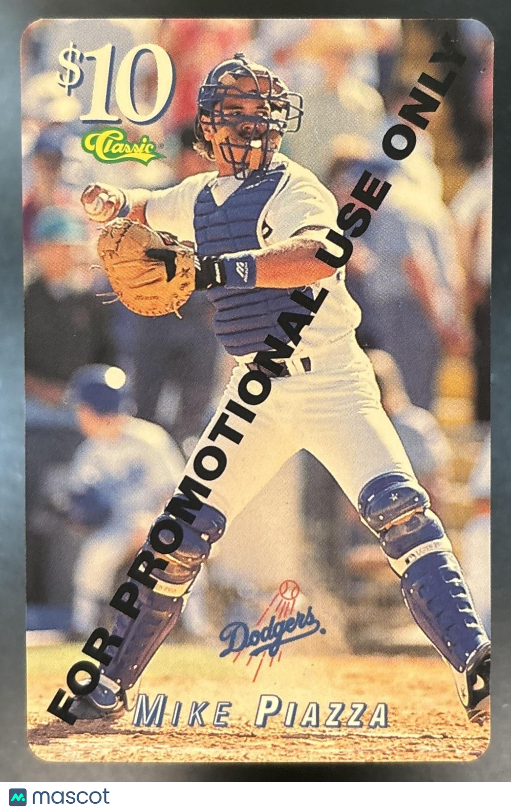 1995 Classic Phone Cards Mike Piazza Dodgers $10 Promo Los Angeles Dodgers